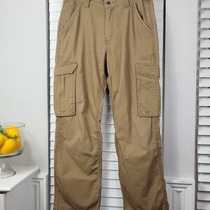 Men's Carhartt Cargo Pants with Dual Flap Pockets - Khaki. Size 32x30